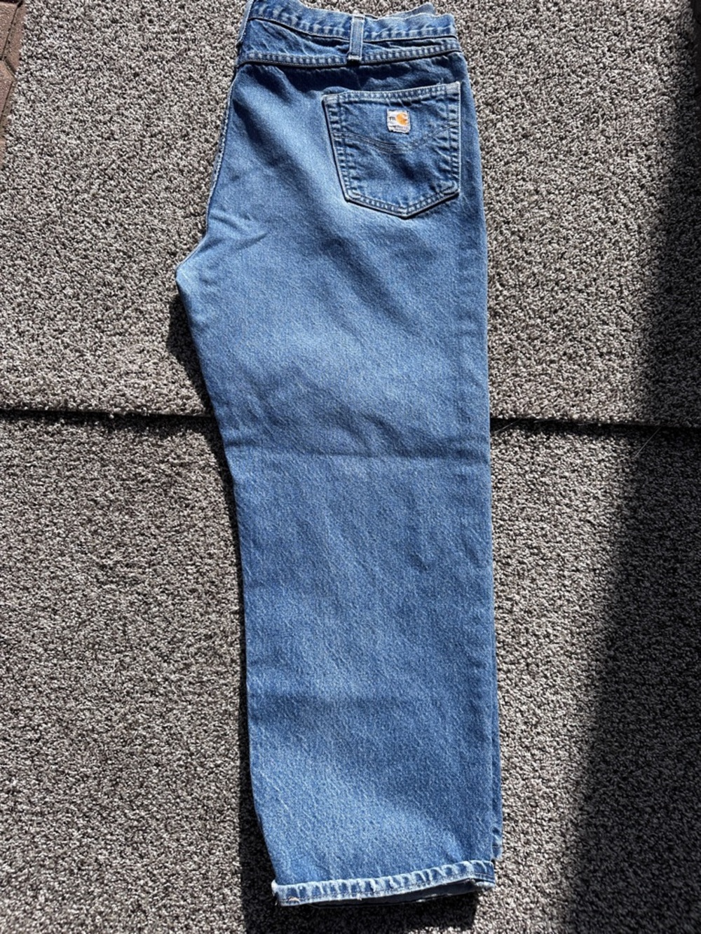 Carhartt Men's Dark Blue Denim Work Jeans FR Flame Resistant, Size 40x30